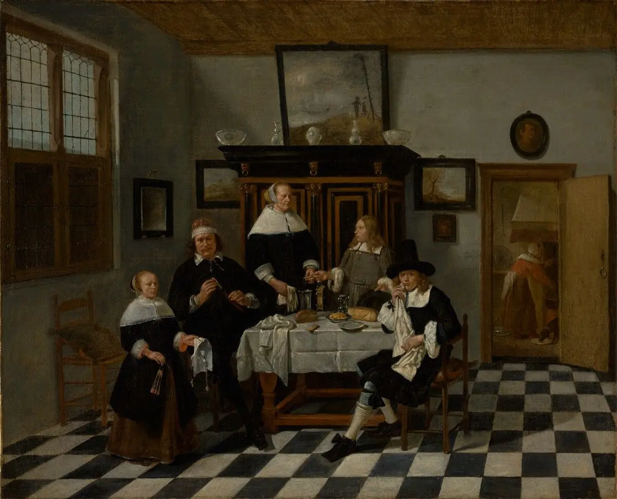 Family Group in an Interior by Quiringh Gerritsz. van Brekelenkam