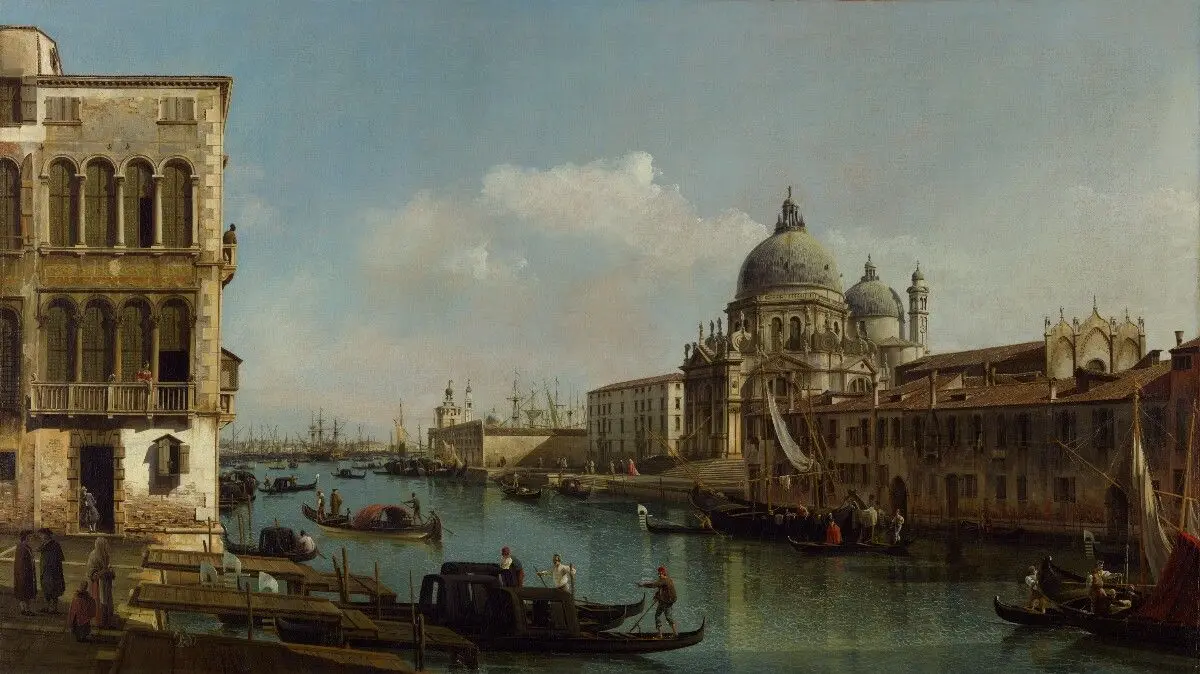 View of the Grand Canal: Santa Maria della Salute and the Dogana from Campo Santa Maria Zobenigo by Bernardo Bellotto