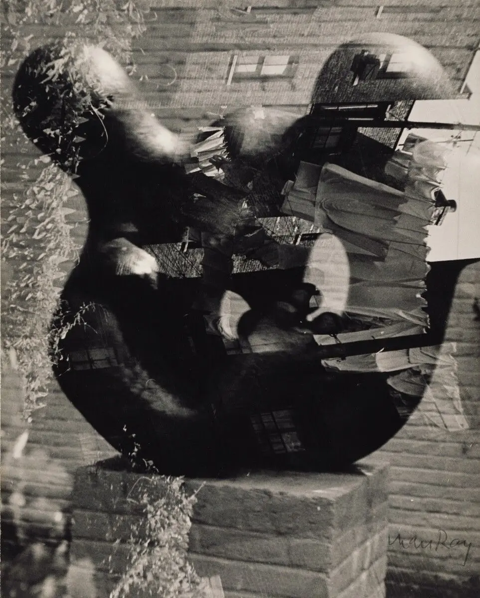 [Sculpture & clothesline] by Man Ray