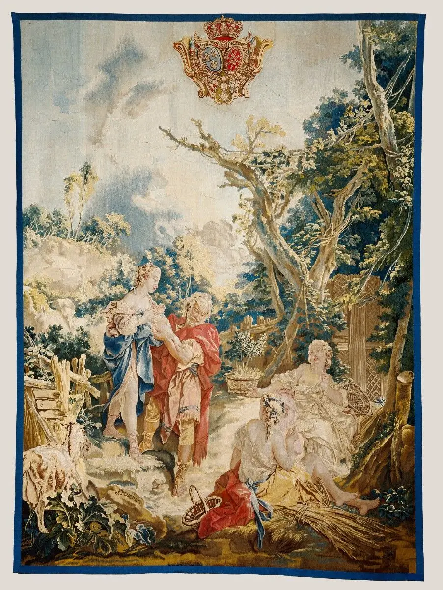 Tapestry: Psyche at the Basketmakers by André Charlemagne Charron; Beauvais Manufactory