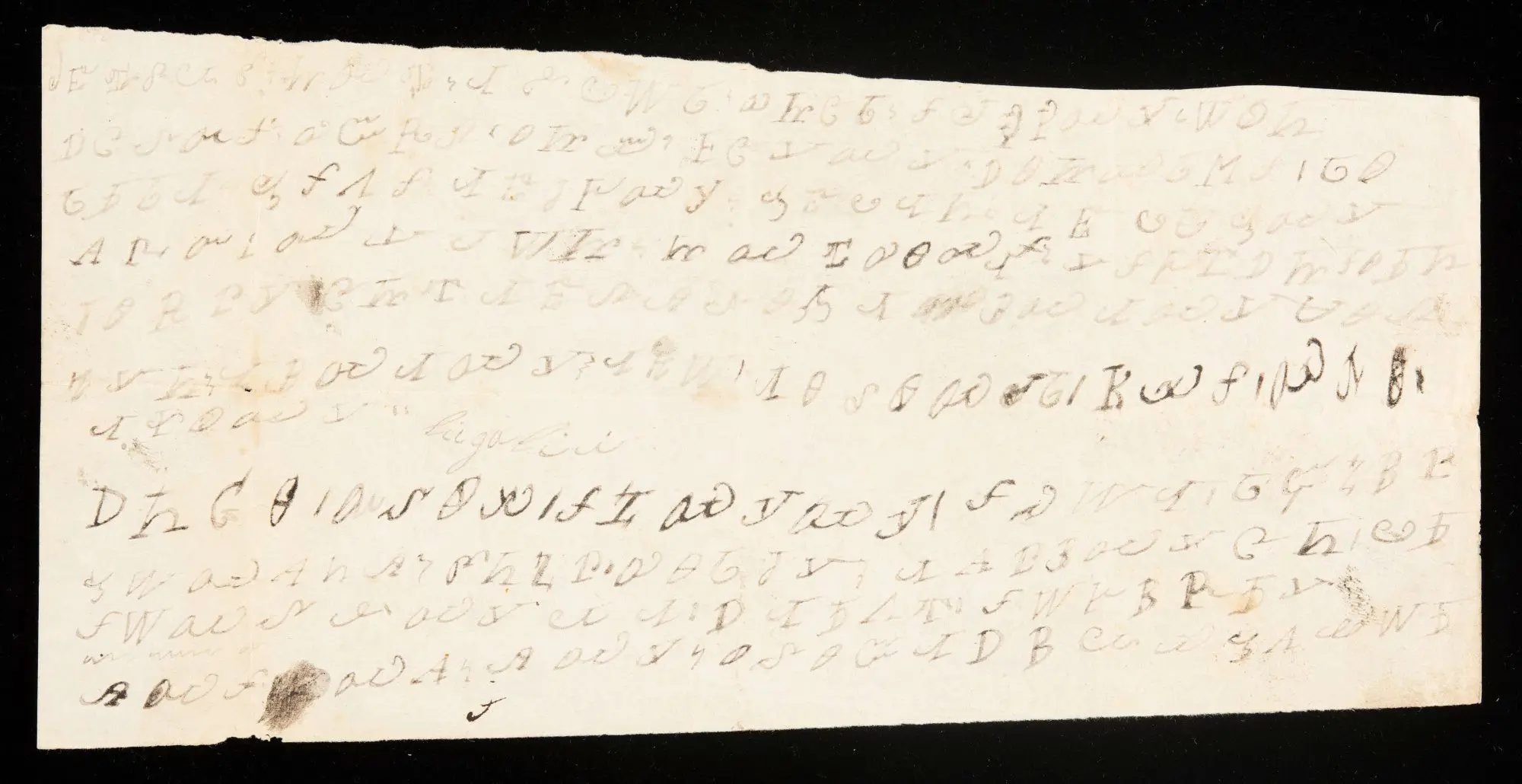 Handwritten document in Cherokee syllabary by Native