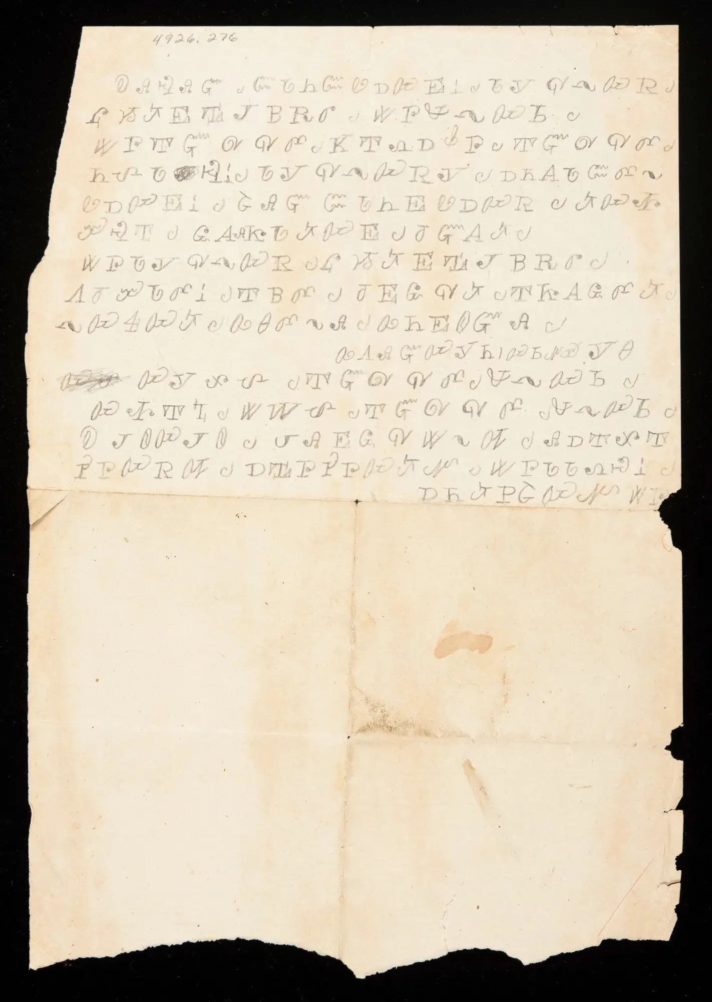 Handwritten document in Cherokee syllabary by Native
