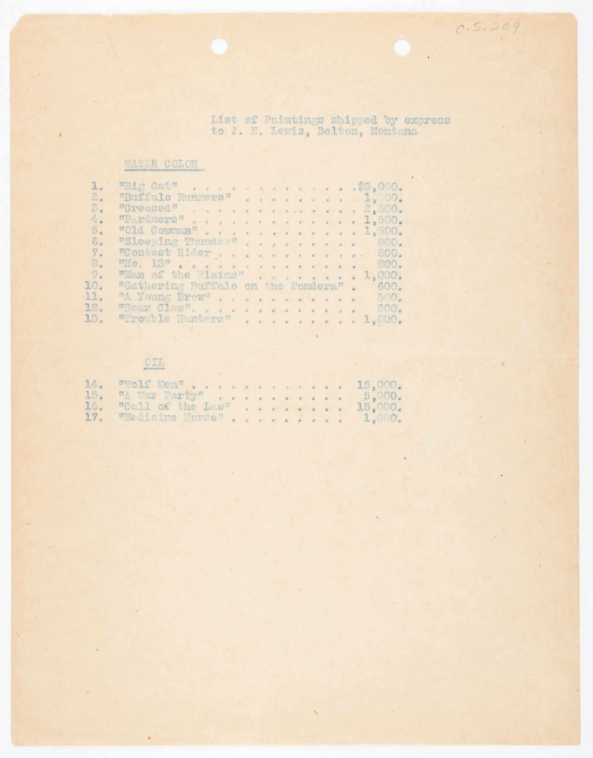 List of Paintings by American