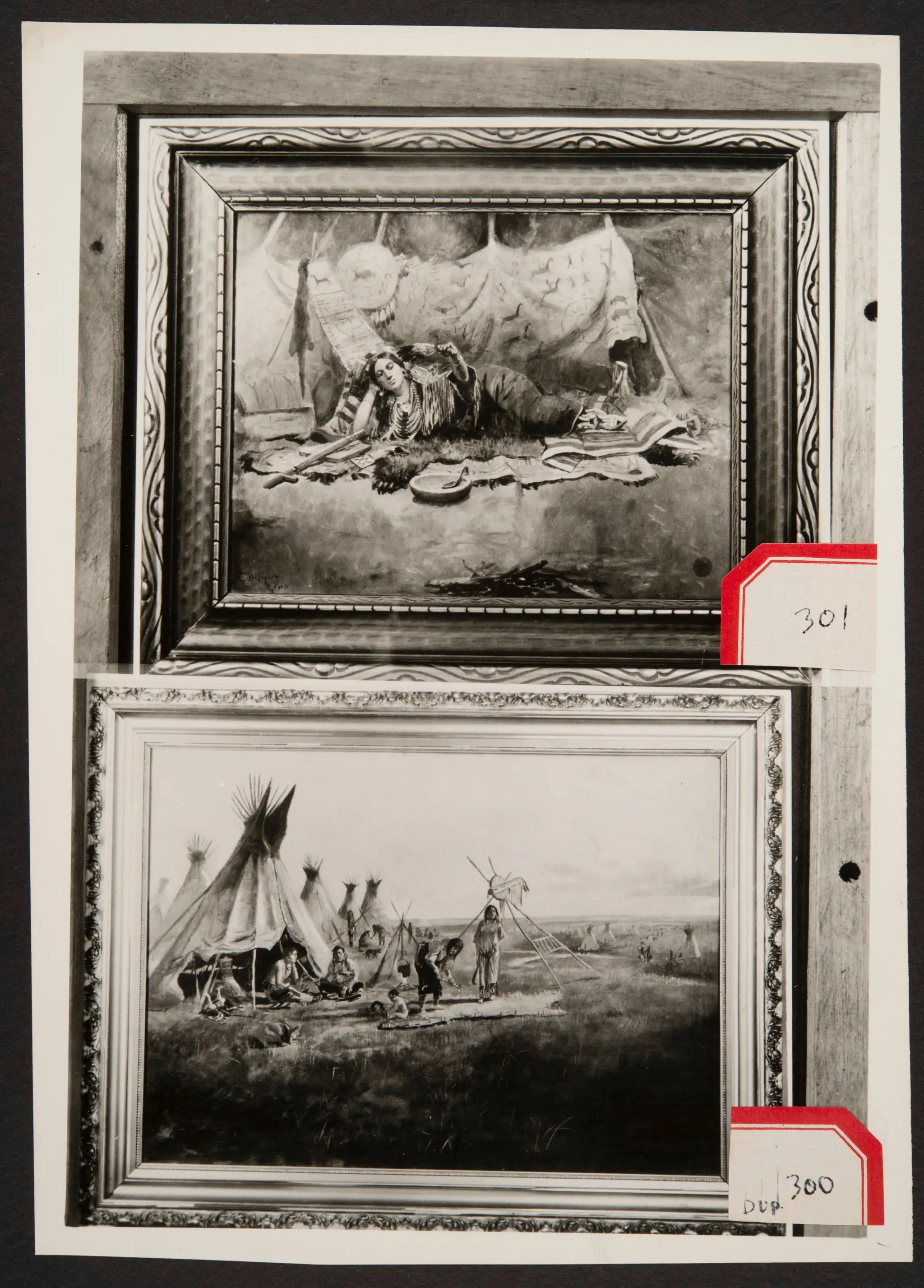 Keeoma Native American Indian Woman and Native American Camp by Unknown