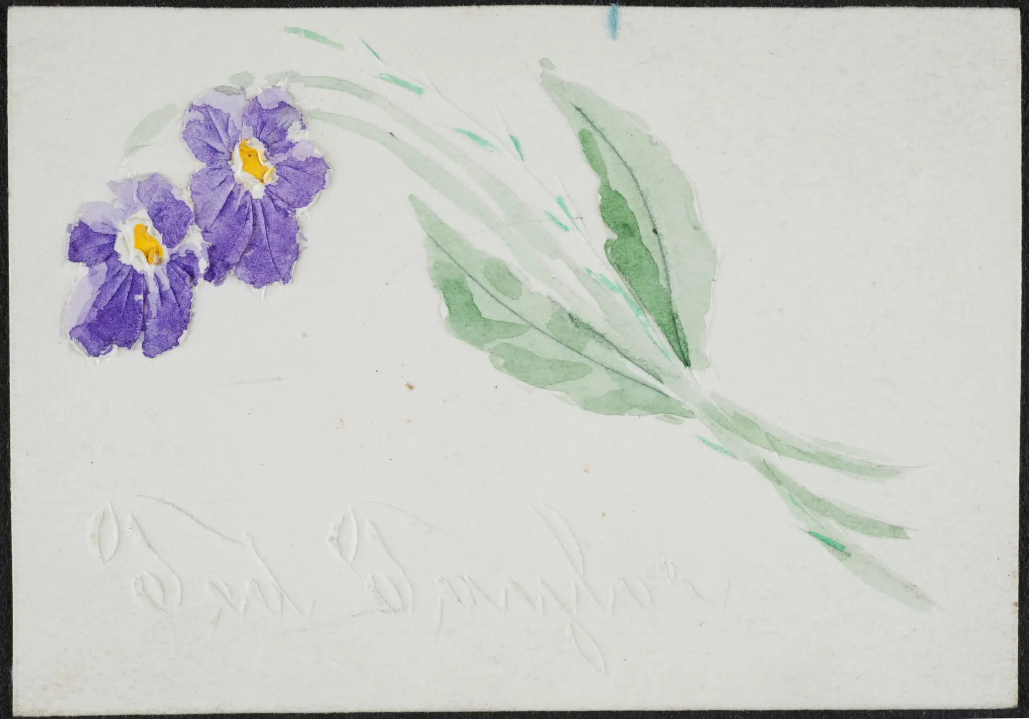 Note with Painted Flower by Unknown