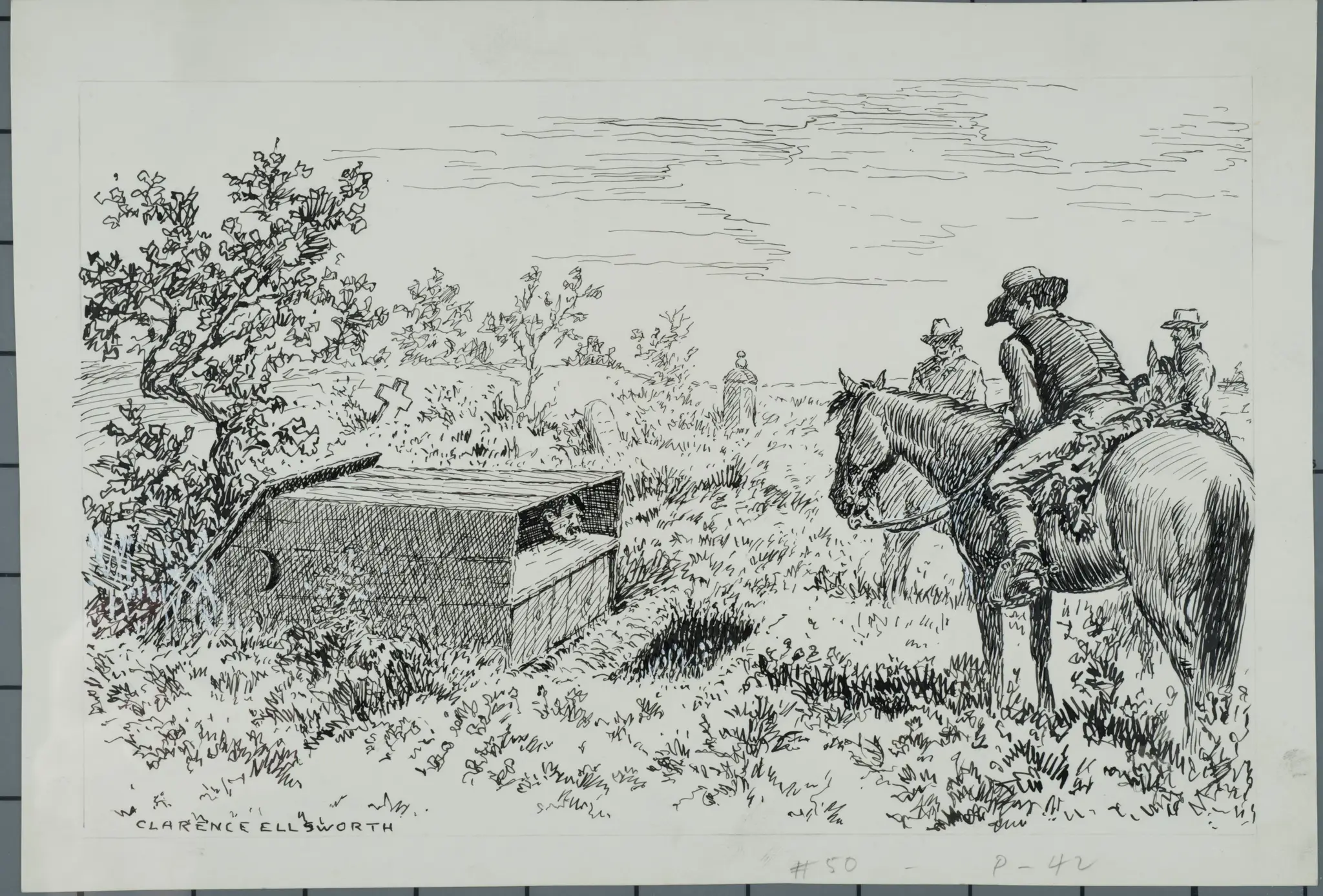 Drawing by Clarence Arthur Ellsworth American by Clarence Arthur Ellsworth