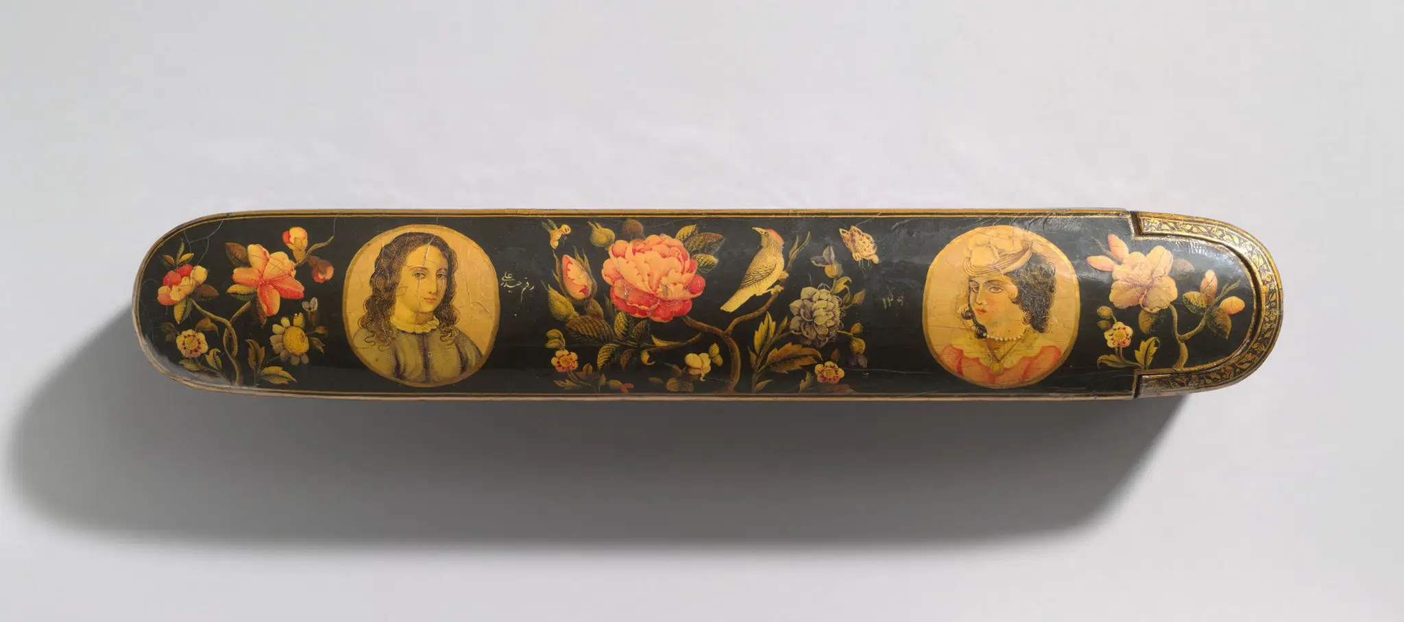 Pen Box with Flowers, Birds, and Portraits by Haydar 'Ali