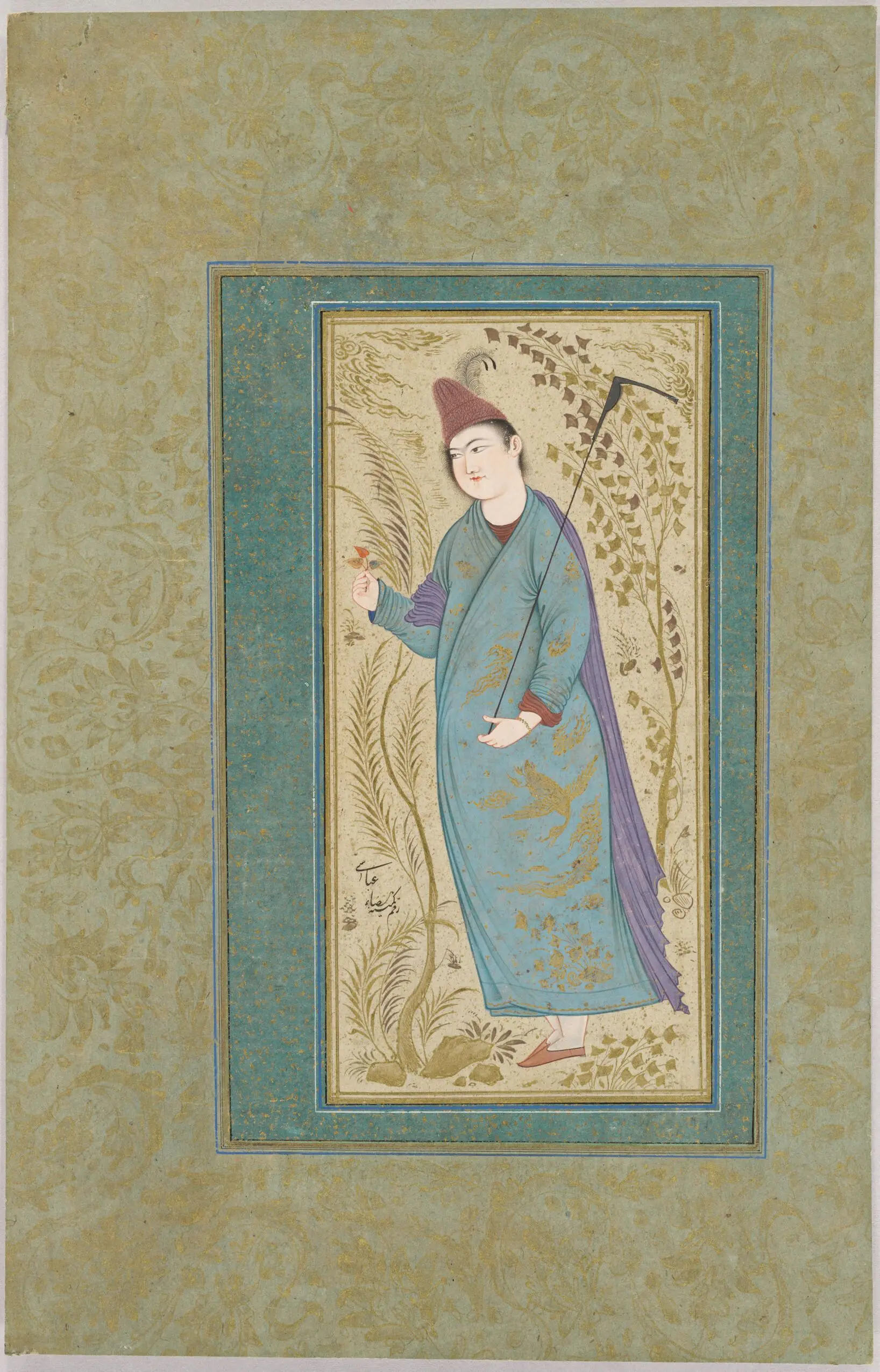 Youth Dressed as a Dervish, folio from an album by Aqa Riza (Riza ‘Abbasi)