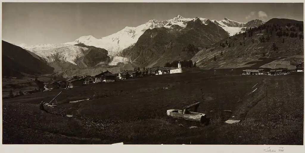Village of Saas-Fee and its Glaciers by Adolphe Braun