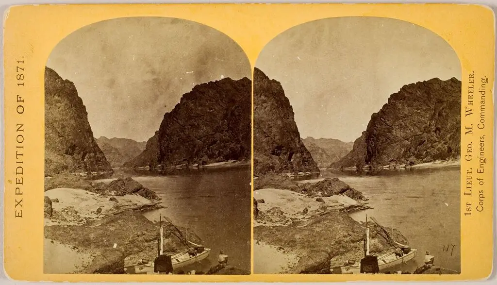 Snug Harbor, Black Cañon. Halt for the night. by Timothy H. O'Sullivan