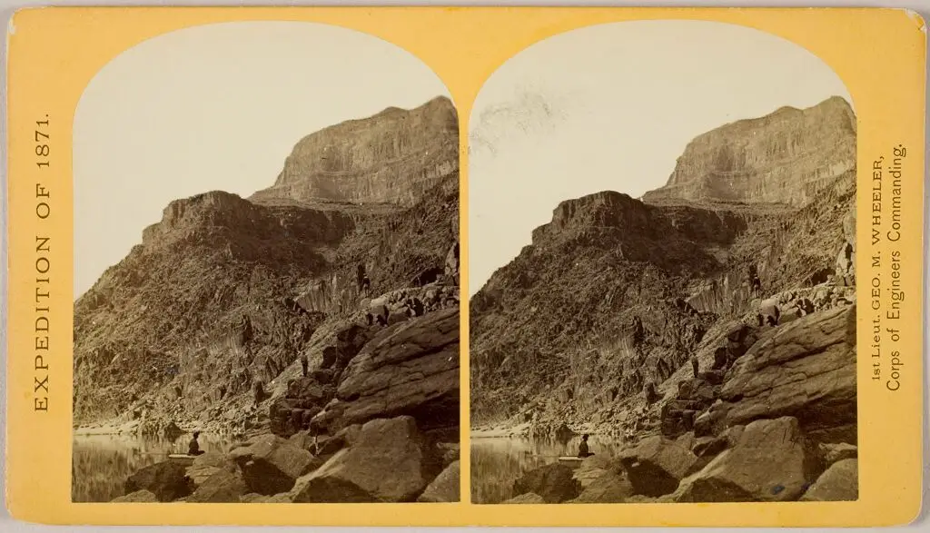 View of Grand Cañon walls, near mouth of Diamond River by Timothy H. O'Sullivan