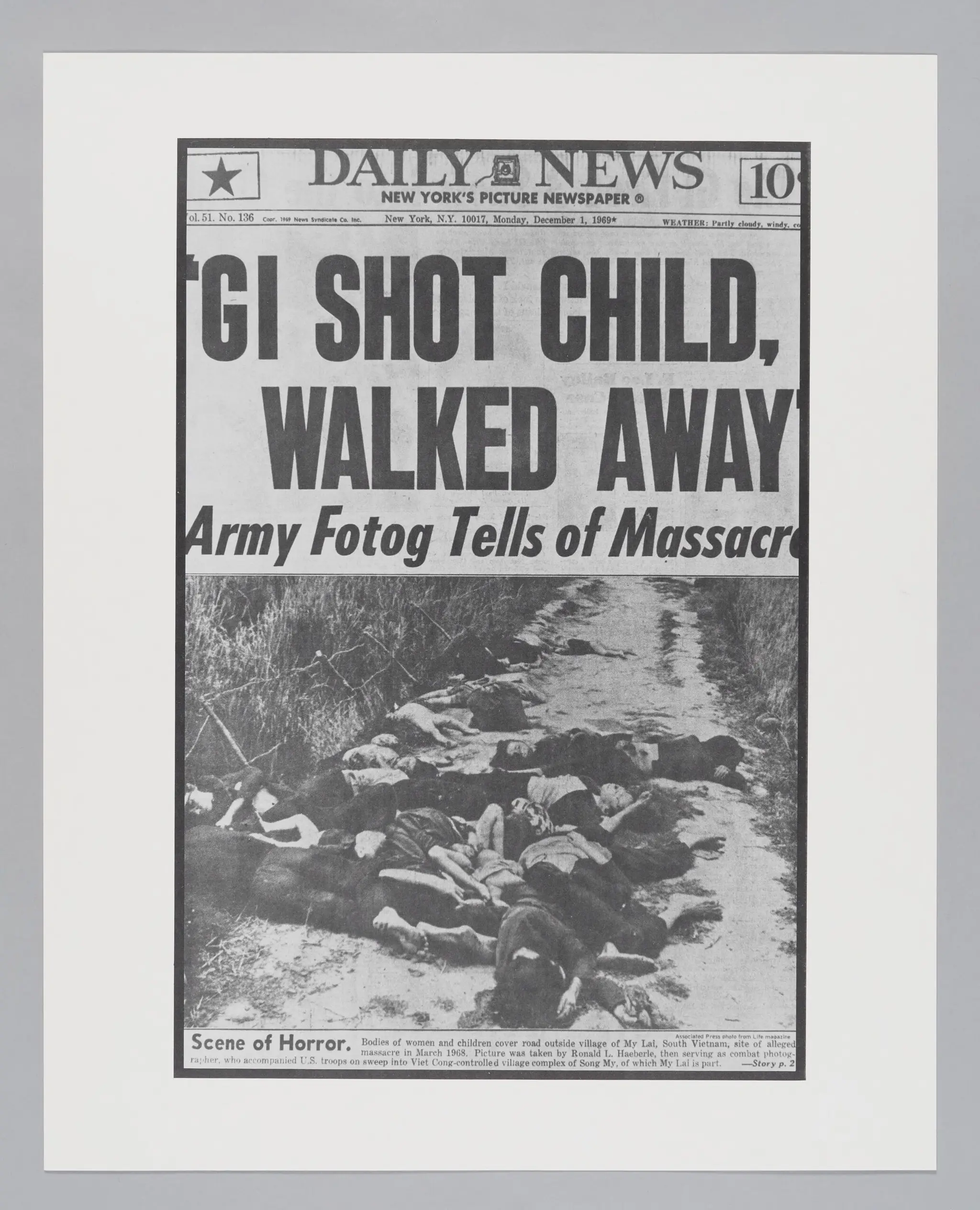 Untitled ("GI Shot Child, Walked Away") by Donald Blumberg