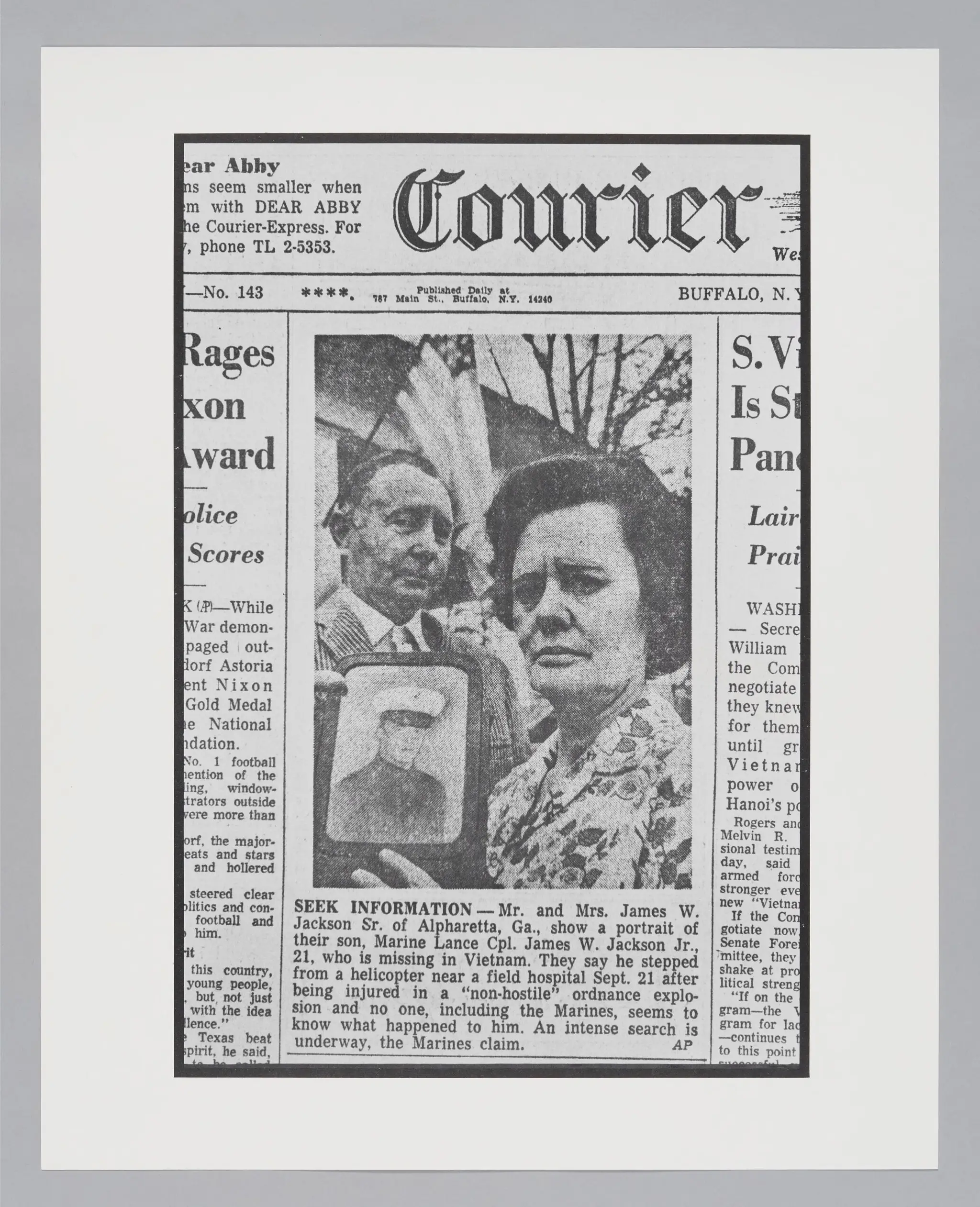 Untitled ("Seek Information") by Donald Blumberg