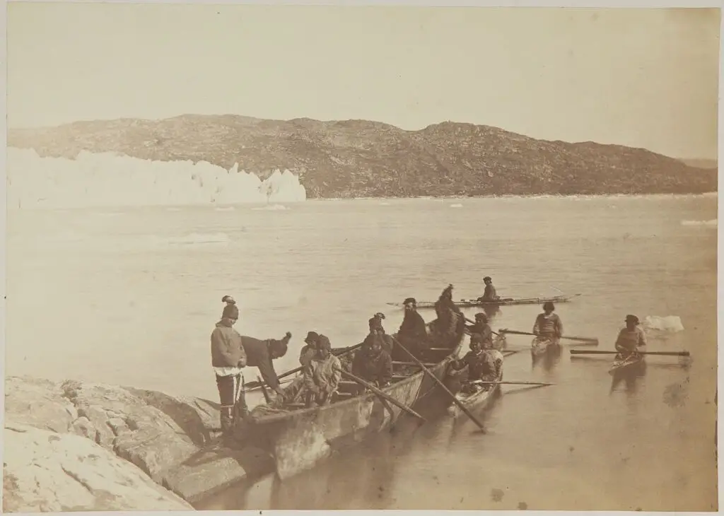 Untitled ("Esquimaux with their Oomiak") by John L. Dunmore