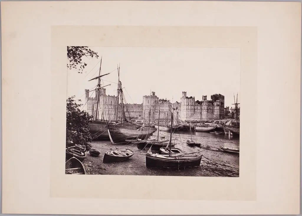 Untitled (boats in a harbor by old fort) by Francis Frith