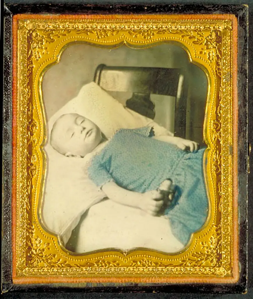 Untitled (postmortem portrait of infant) by Unidentified Artist