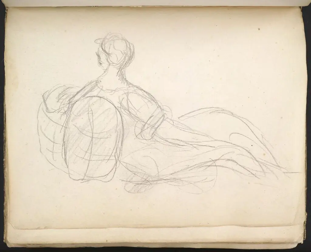 Seated Woman Seen from Behind; verso: Seated Woman by Sir Joshua Reynolds