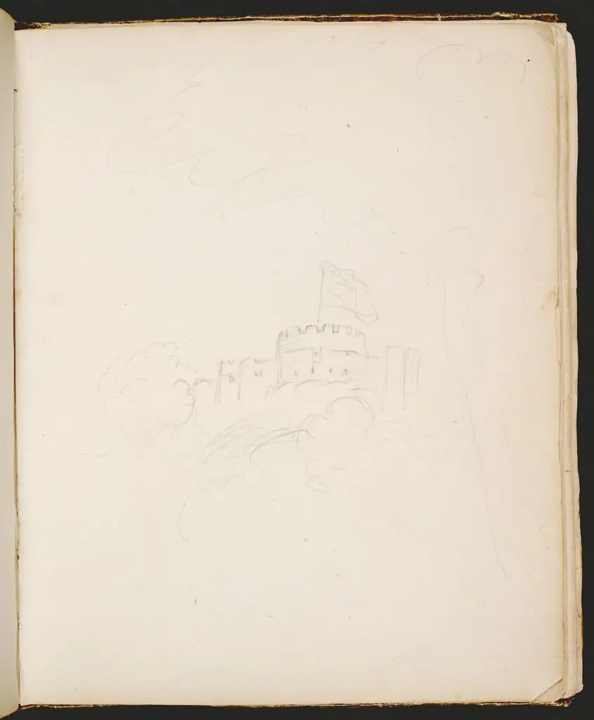 Sketch of a Castle; verso: blank by Sir Joshua Reynolds