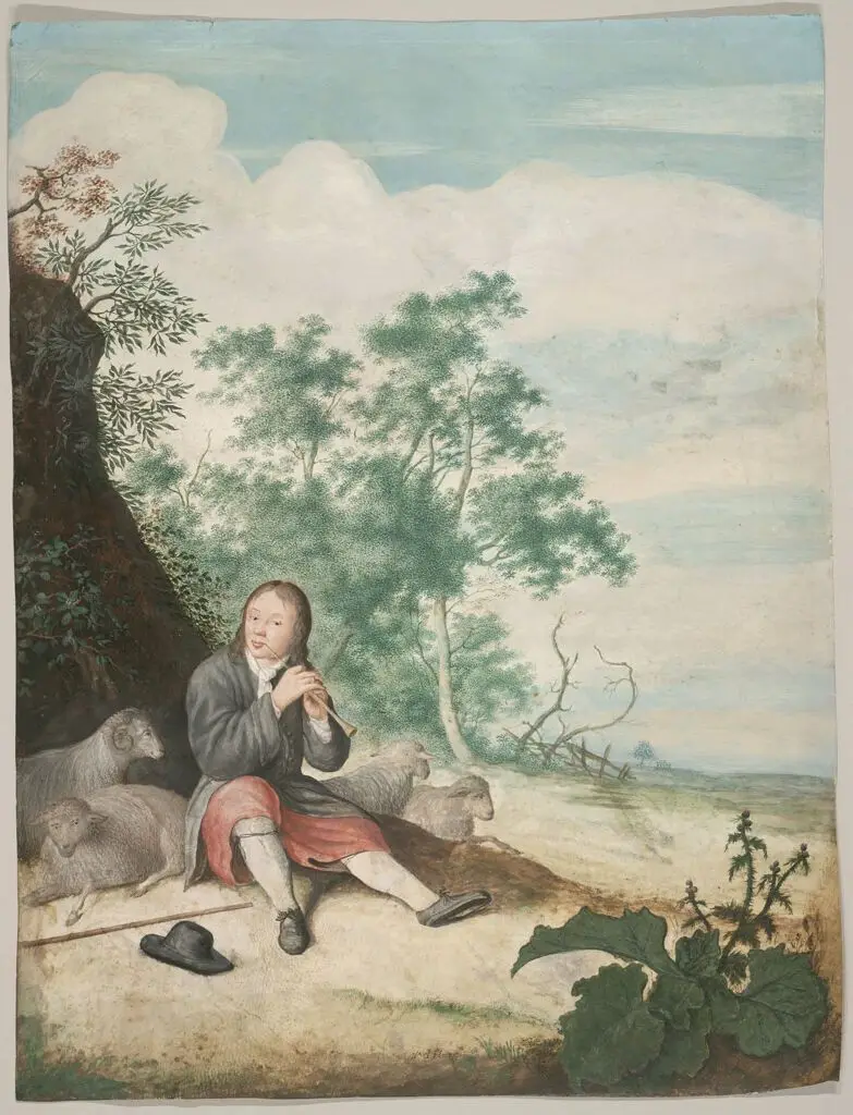 Portrait of a Man as a Shepherd by Willem de Heer