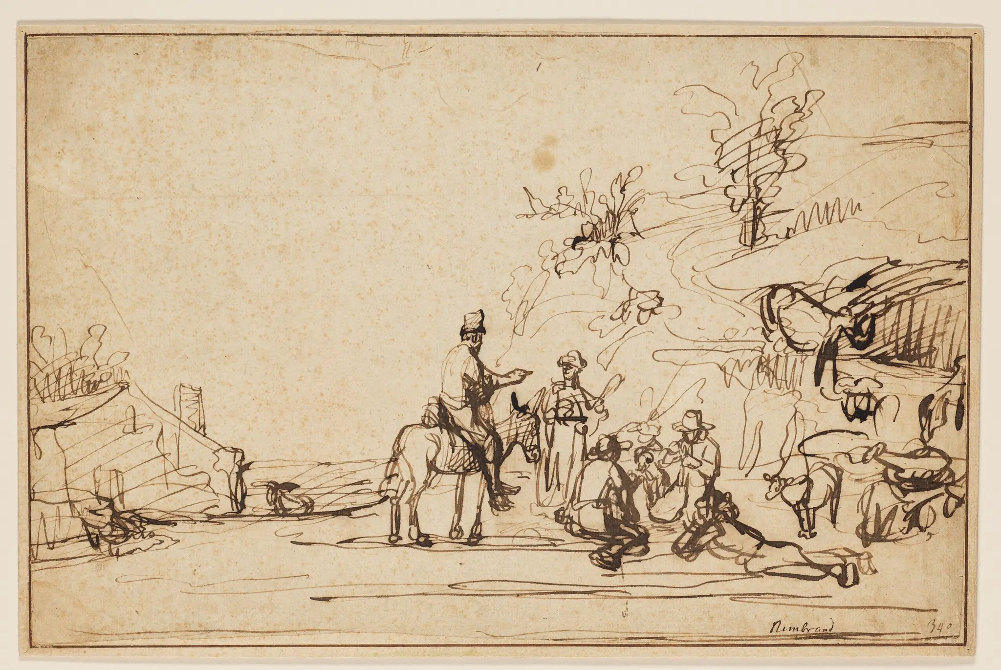 Landscape with Shepherds and Cows by Lambert Doomer