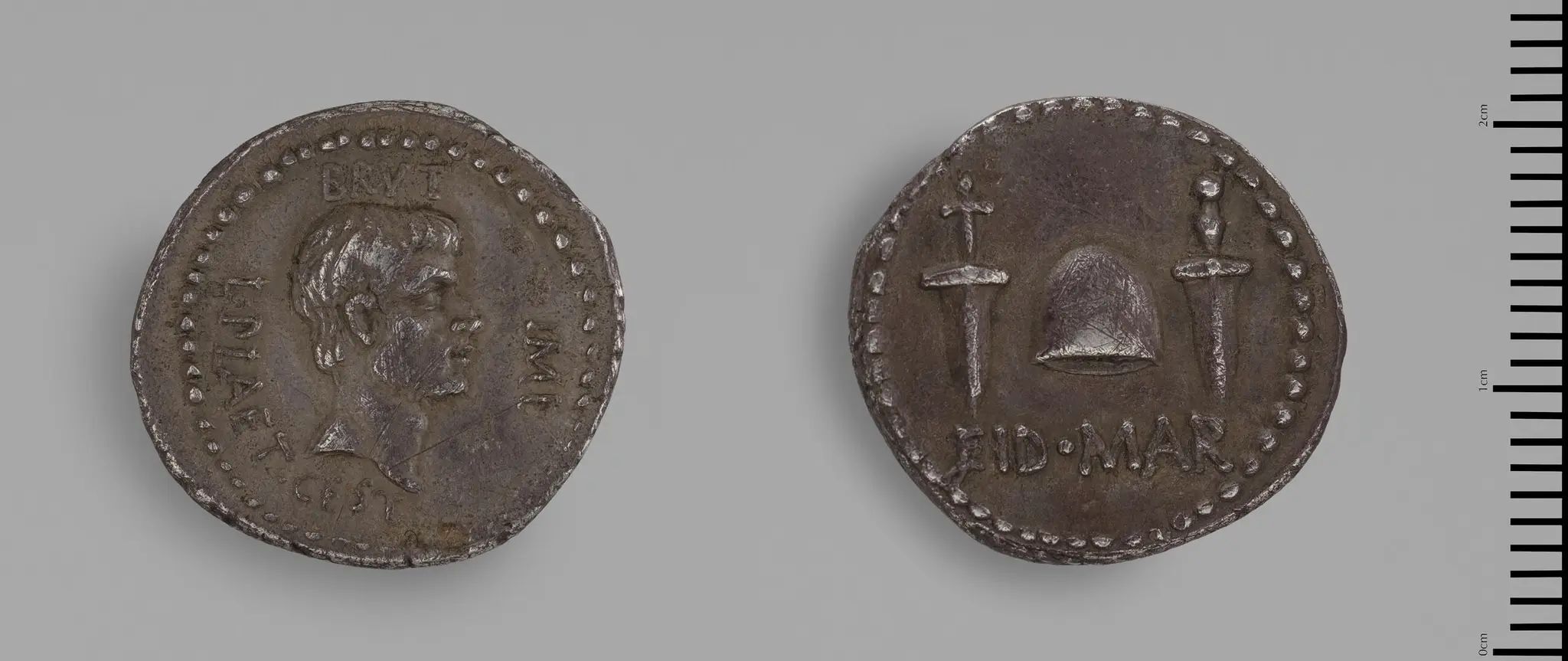 Denarius of L. Plaetorius Cestianus for Brutus, Moving Mint by L. Plaetorius Cestianus