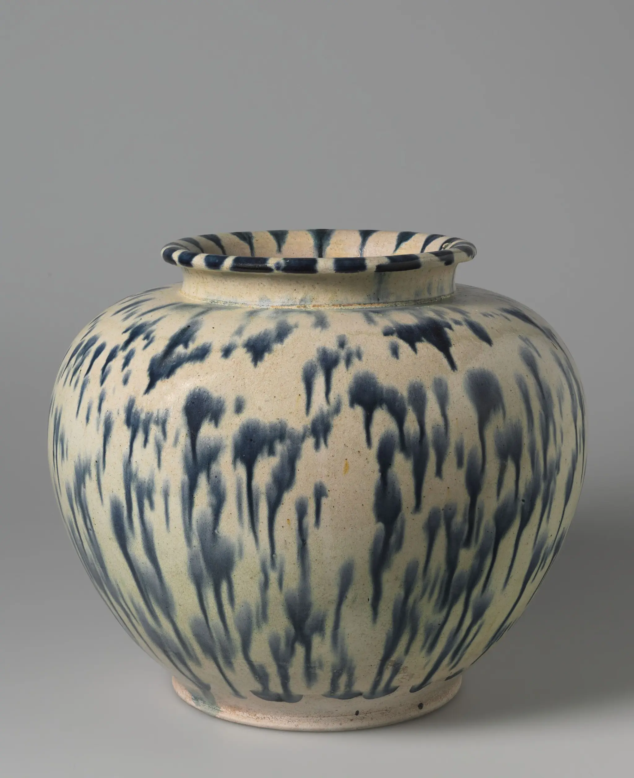 Jar with cobalt-blue splashes by Unknown artist