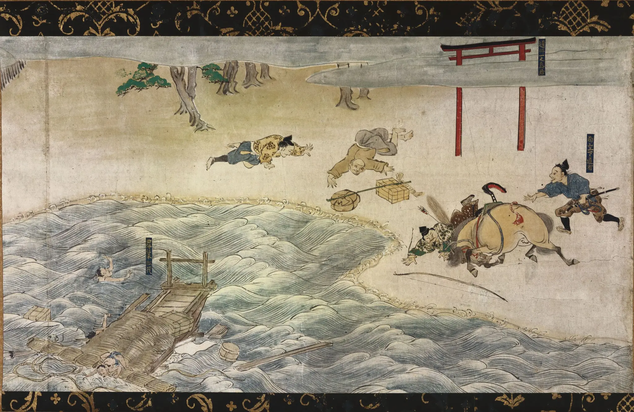 Earthquake from the Legendary History of the Jin'o-ji (Kōnin Shōnin eden) by Unknown artist