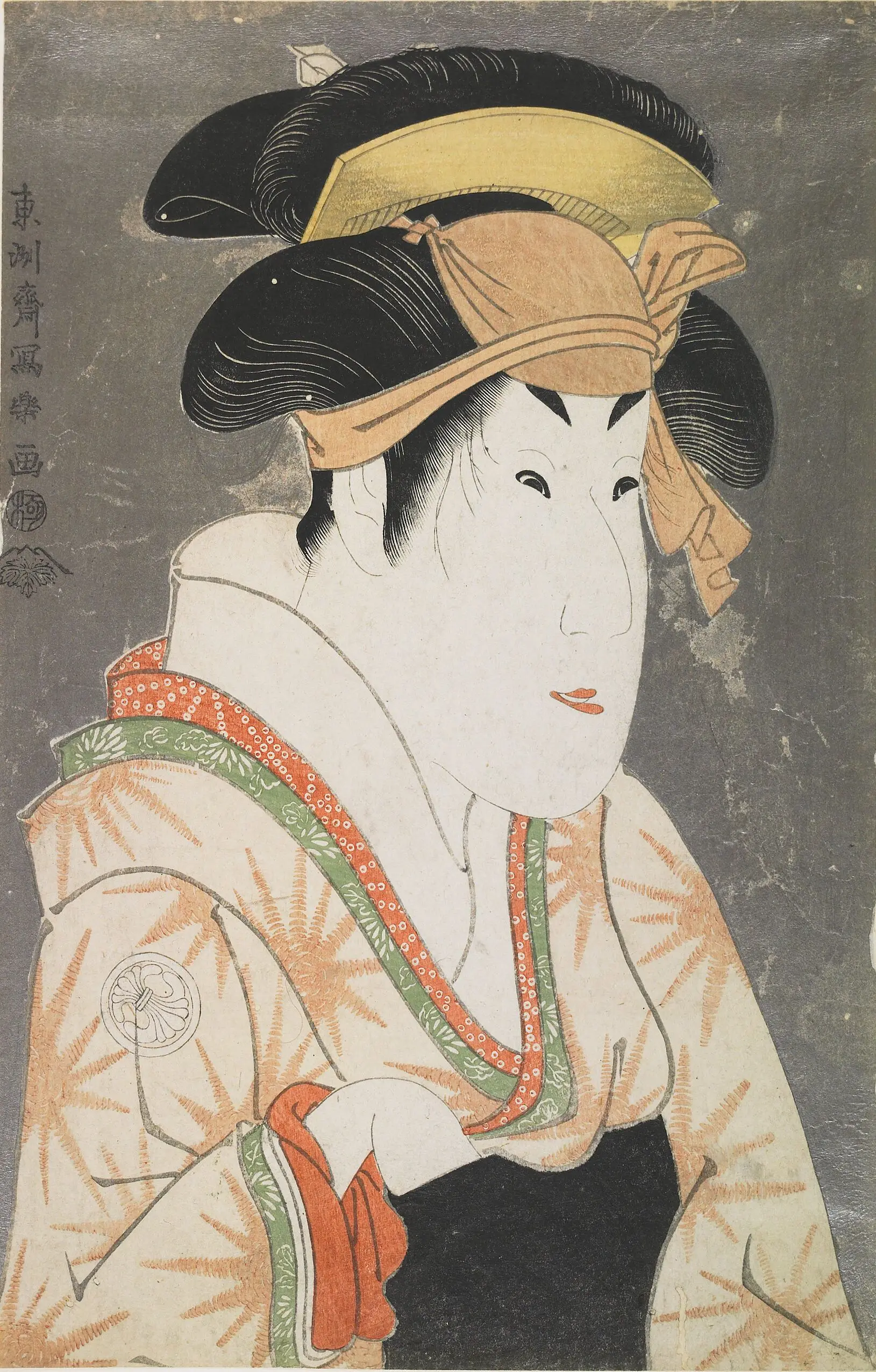 Actor Segawa Kikunojō 3rd as Oshizu, the Wife of Tanabe Bunzō from the Play "Hana-Ayame Bunroku Soga" (Miyako-za) by Tōshūsai Sharaku