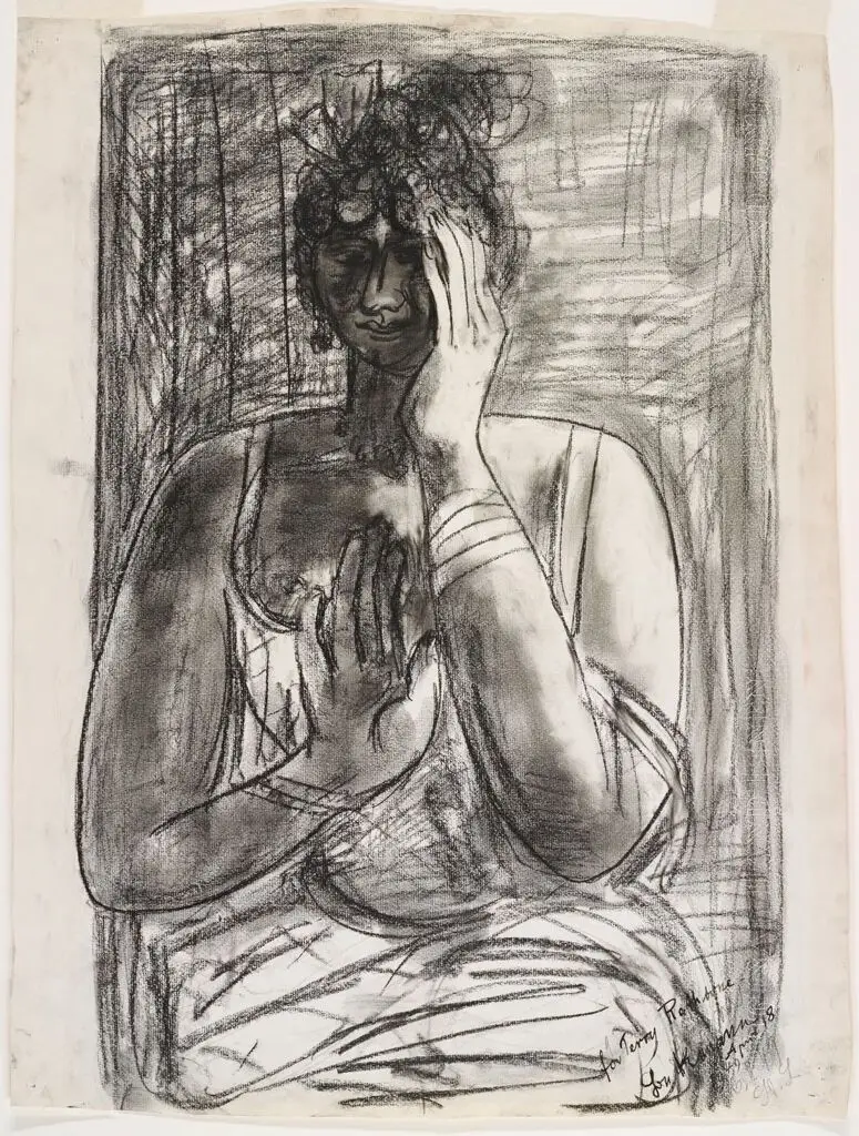 Seated Woman Shading her Face by Max Beckmann