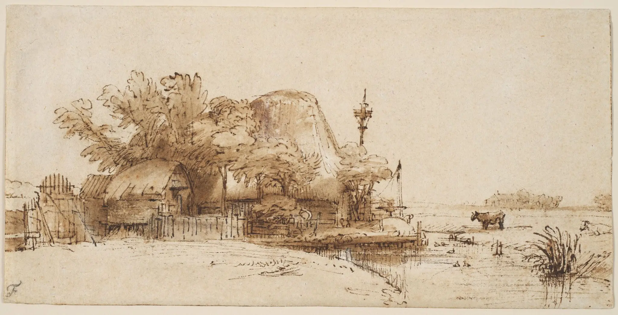A Farm on the Amsteldijk (?) by Rembrandt Harmensz. van Rijn