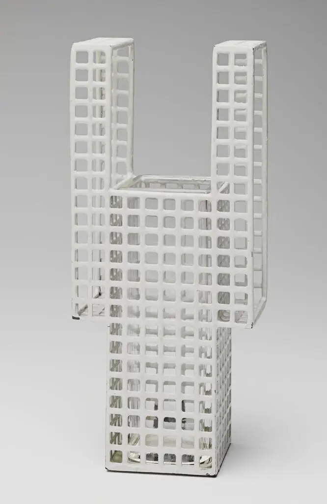 Latticework Bud Vase with Side Handles by Koloman Moser