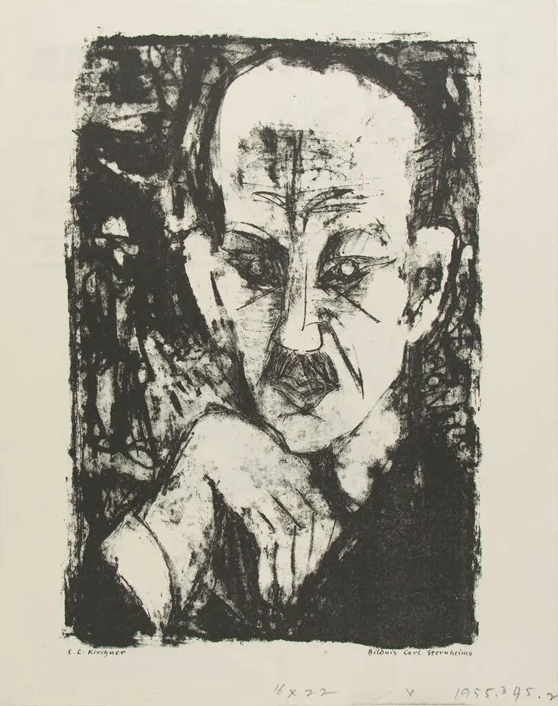 Portrait of Carl Sternheim, from "Der Bildermann", no. 9, 1916 by Ernst Ludwig Kirchner