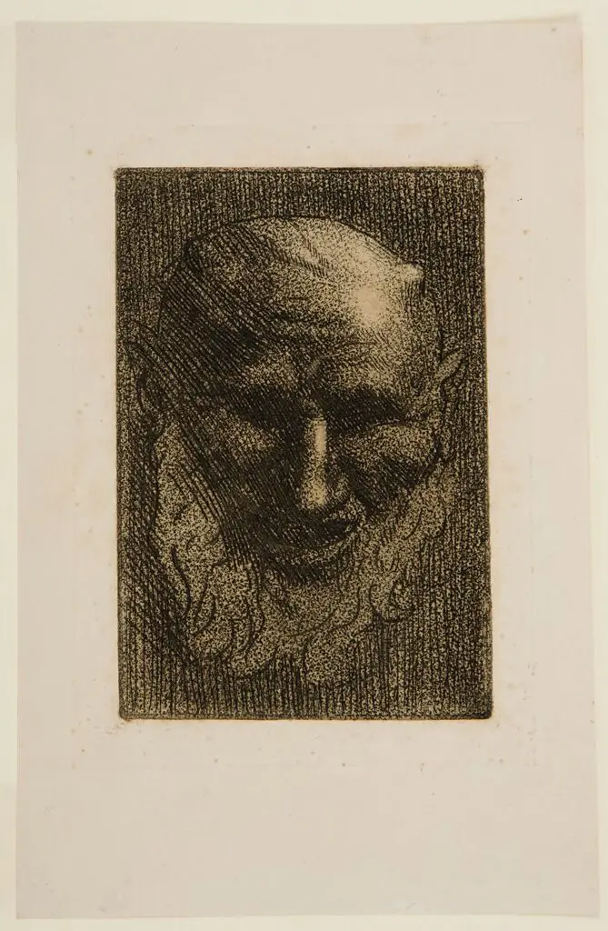 Mask of a Satyr with Long Beard by Alphonse Legros