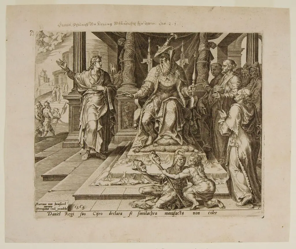 Daniel Denies to King Cyrus that Baal is a Living God by Philips Galle
