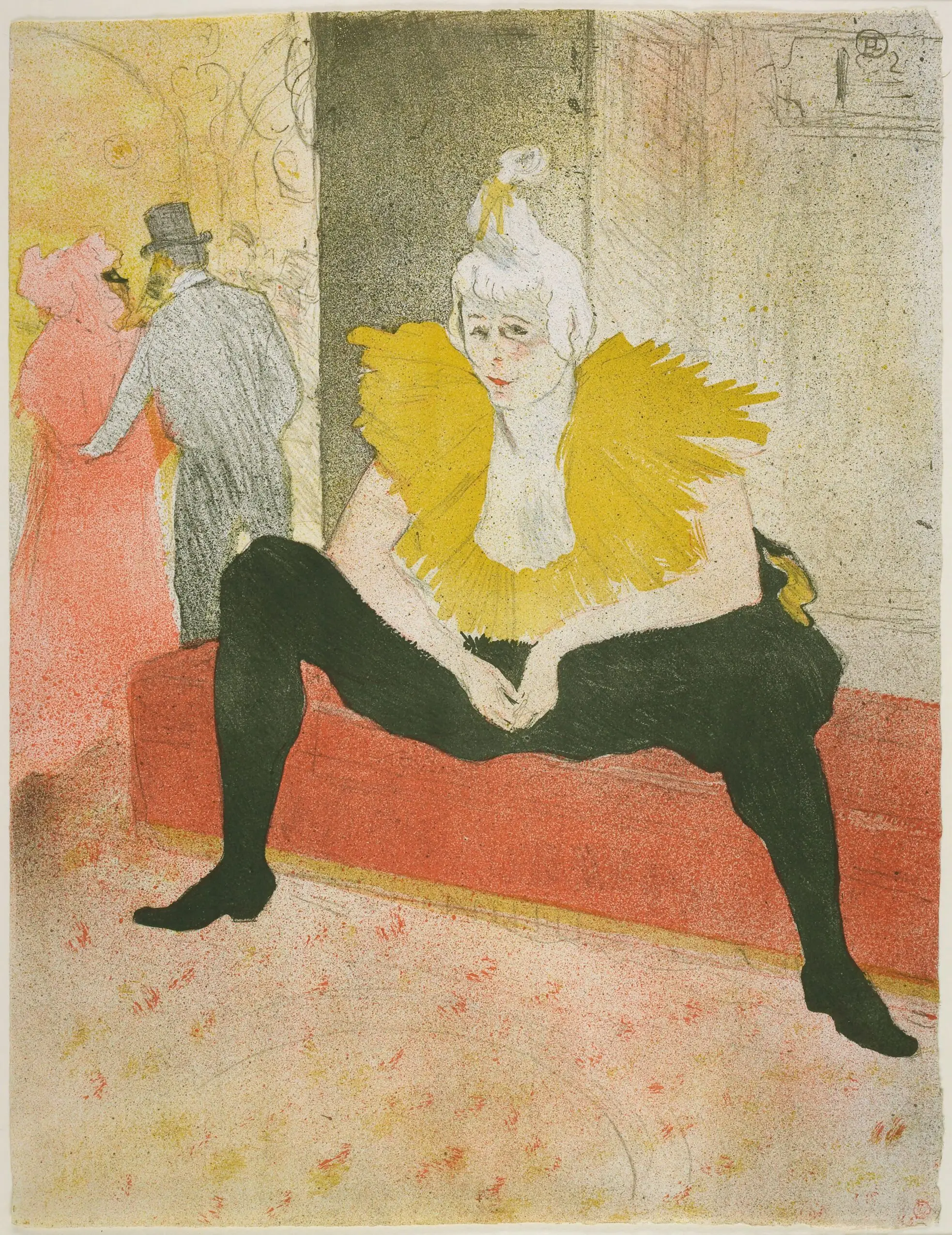 The Seated Clowness (Mademoiselle Cha-u-Kao) by Henri de Toulouse-Lautrec