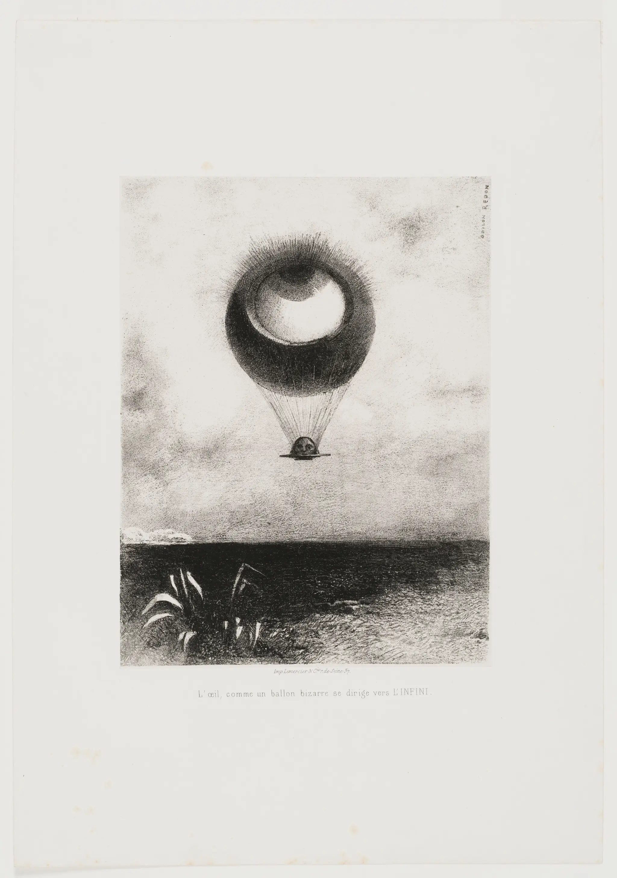 The Eye, Like a Strange Balloon Moves Towards Infinity by Odilon Redon