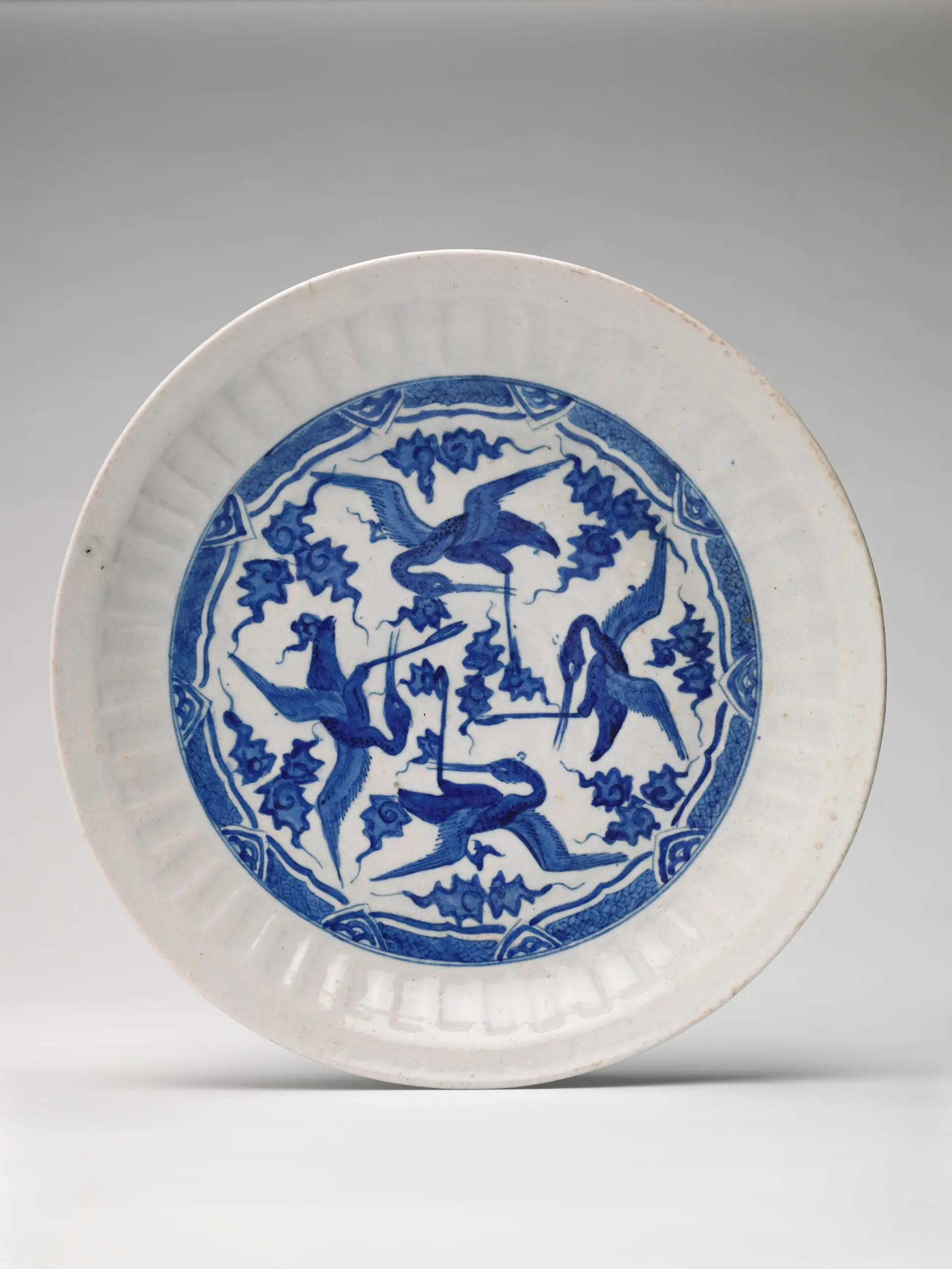 Large Dish with Flying Cranes by Unknown artist