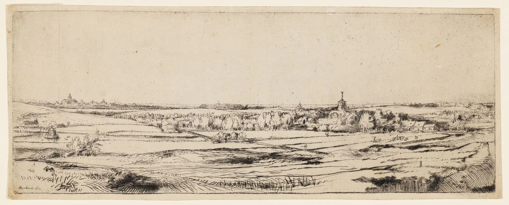 Panorama near Bloemendael Showing the Saxenburg Estate ("The Goldweigher's Field") by Rembrandt Harmensz. van Rijn