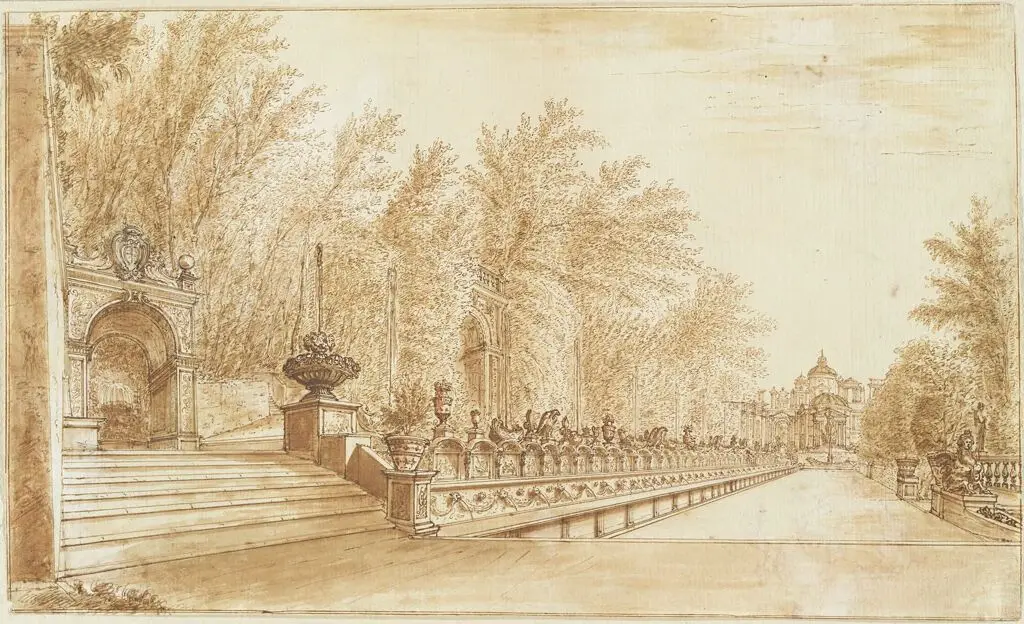 Alley of the Hundred Fountains, Villa d'Este, Tivoli by Israël Silvestre