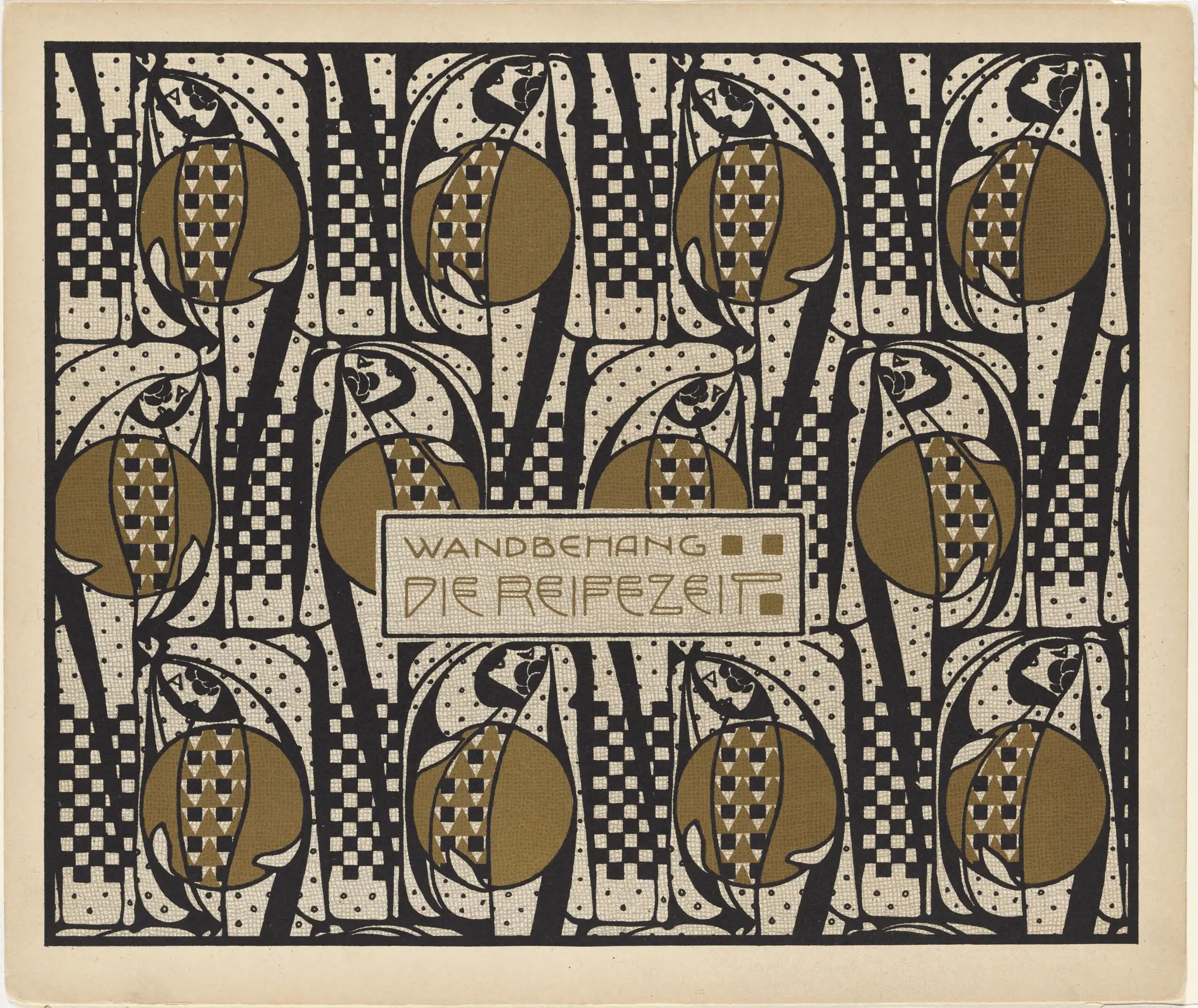 "Time of Ripening" design for a wall hanging from the portfolio "Surface Decoration" by Koloman Moser