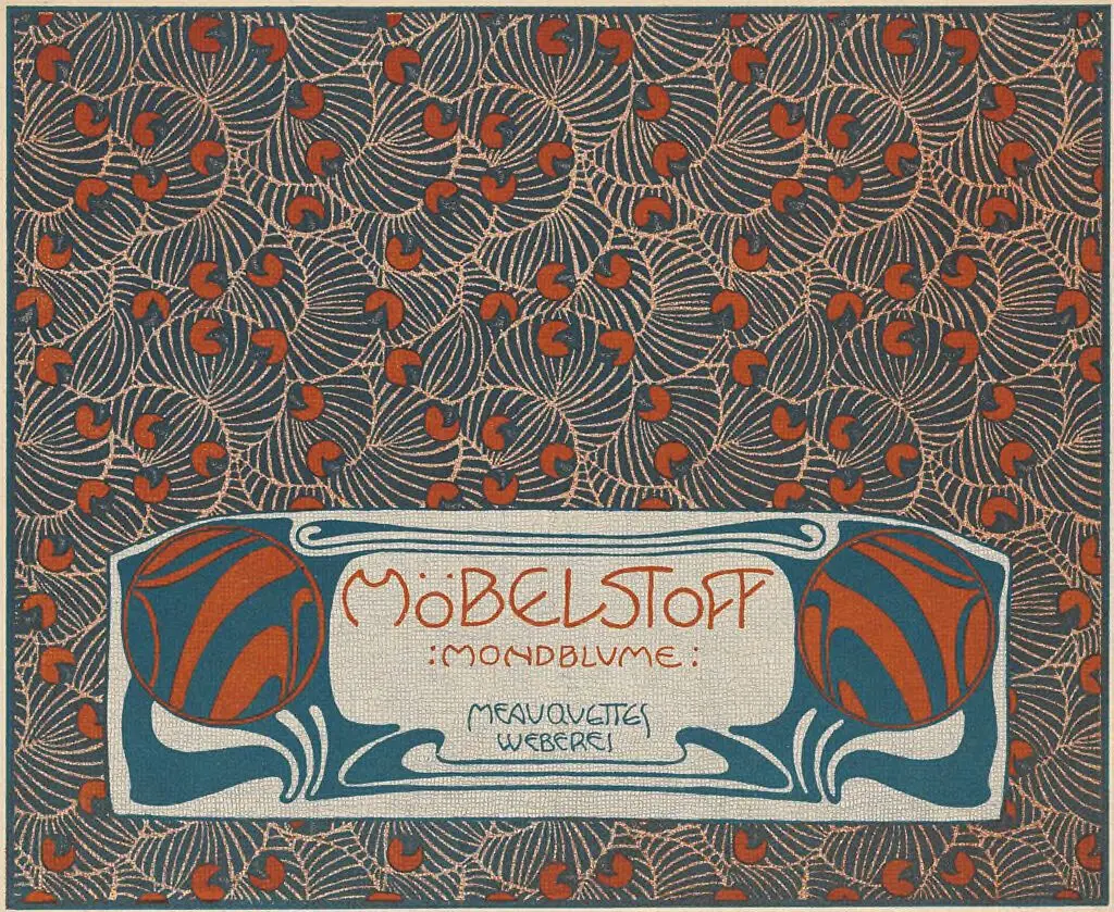 "Moonflower" upholstery design from the portfolio "Surface Decoration" by Koloman Moser