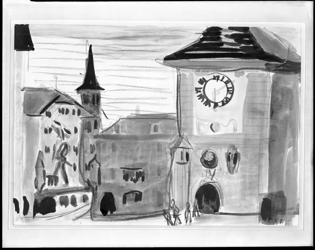 Clock Tower at Bern by Ernst Ludwig Kirchner