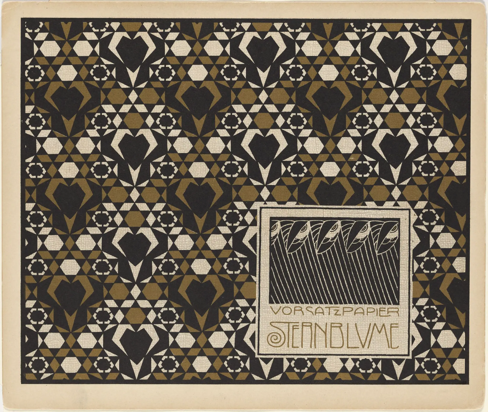 "Starflower" endpaper design from the portfolio "Surface Decoration" by Koloman Moser