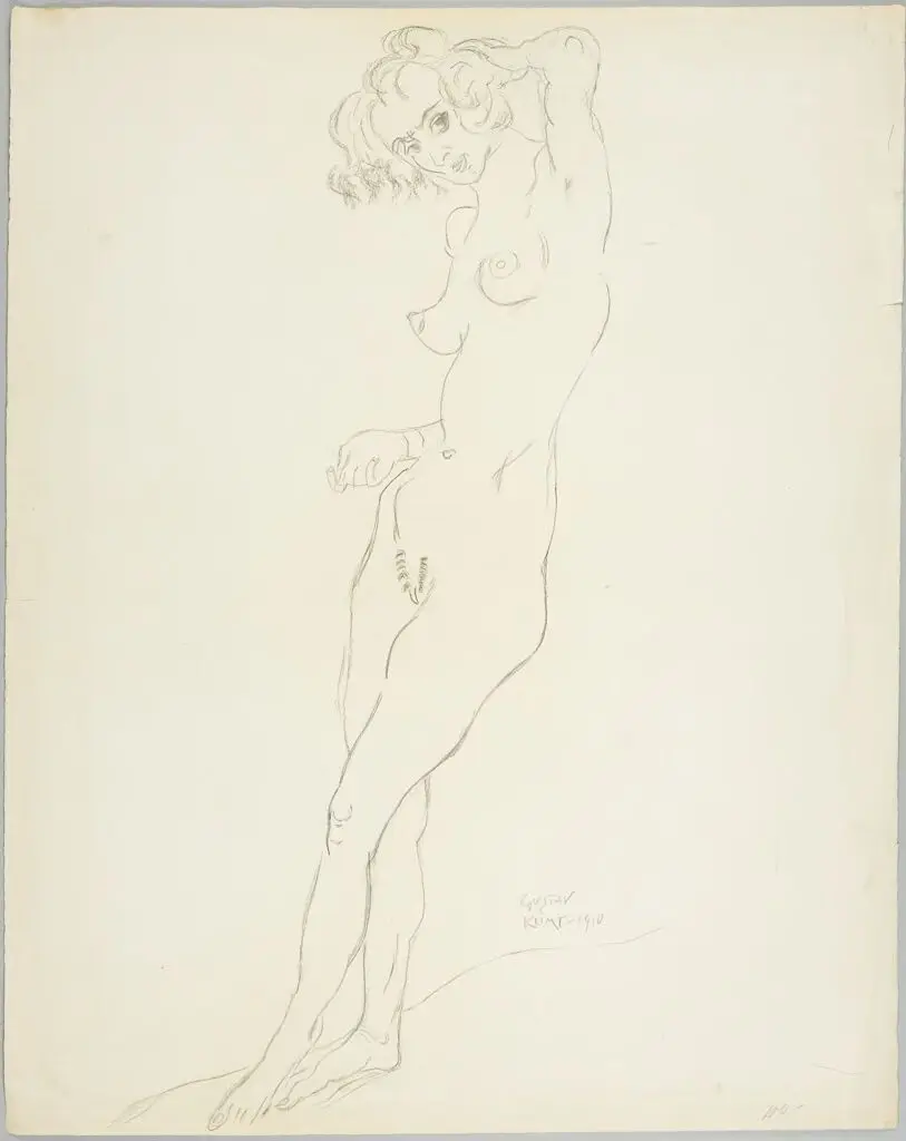 Standing Female Nude by Gustav Klimt