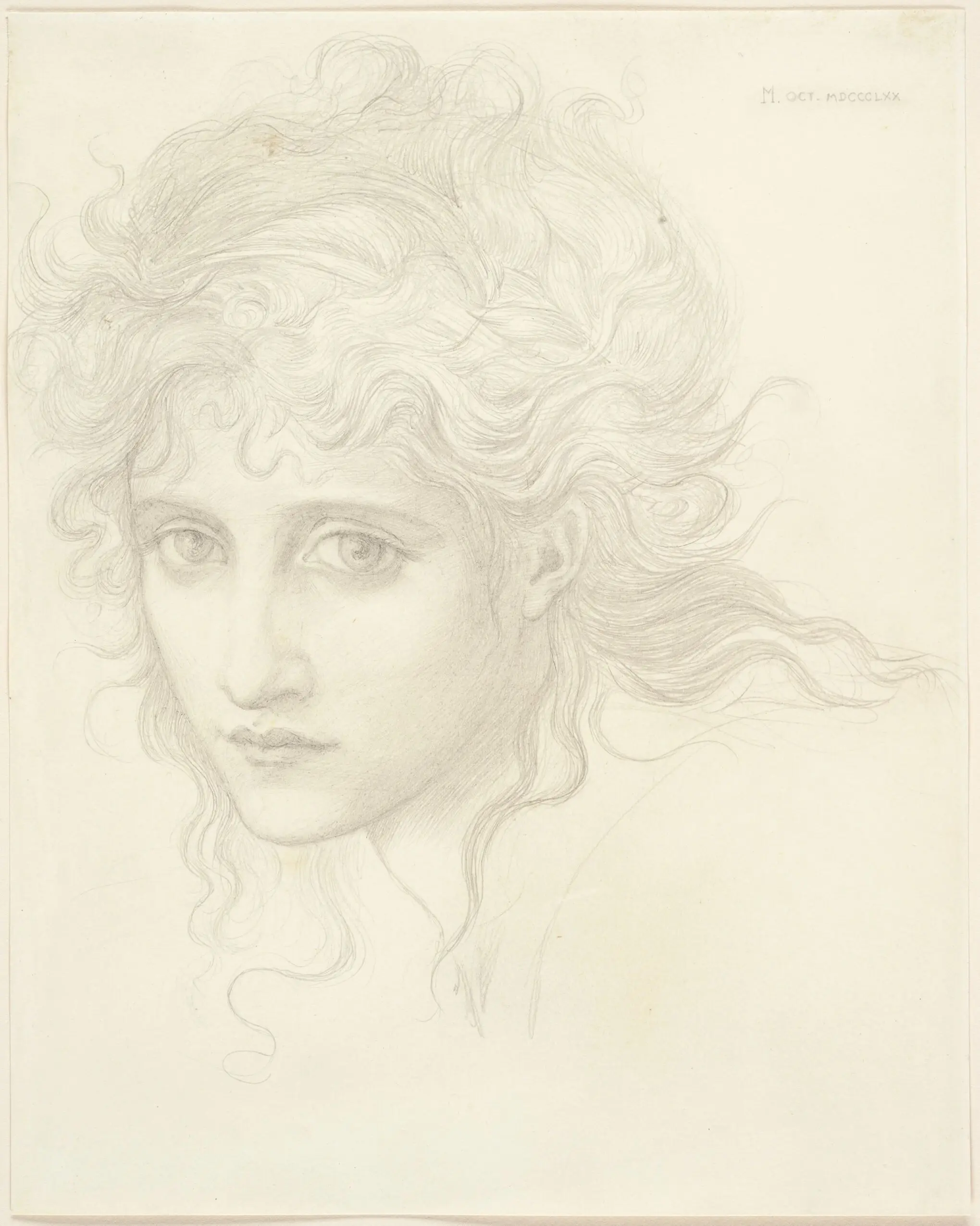 Head of a Young Woman (Study for "The Hesperides"?) by Edward Burne-Jones