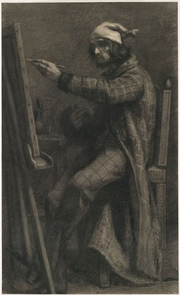 Artist at his Easel by Gustave Courbet