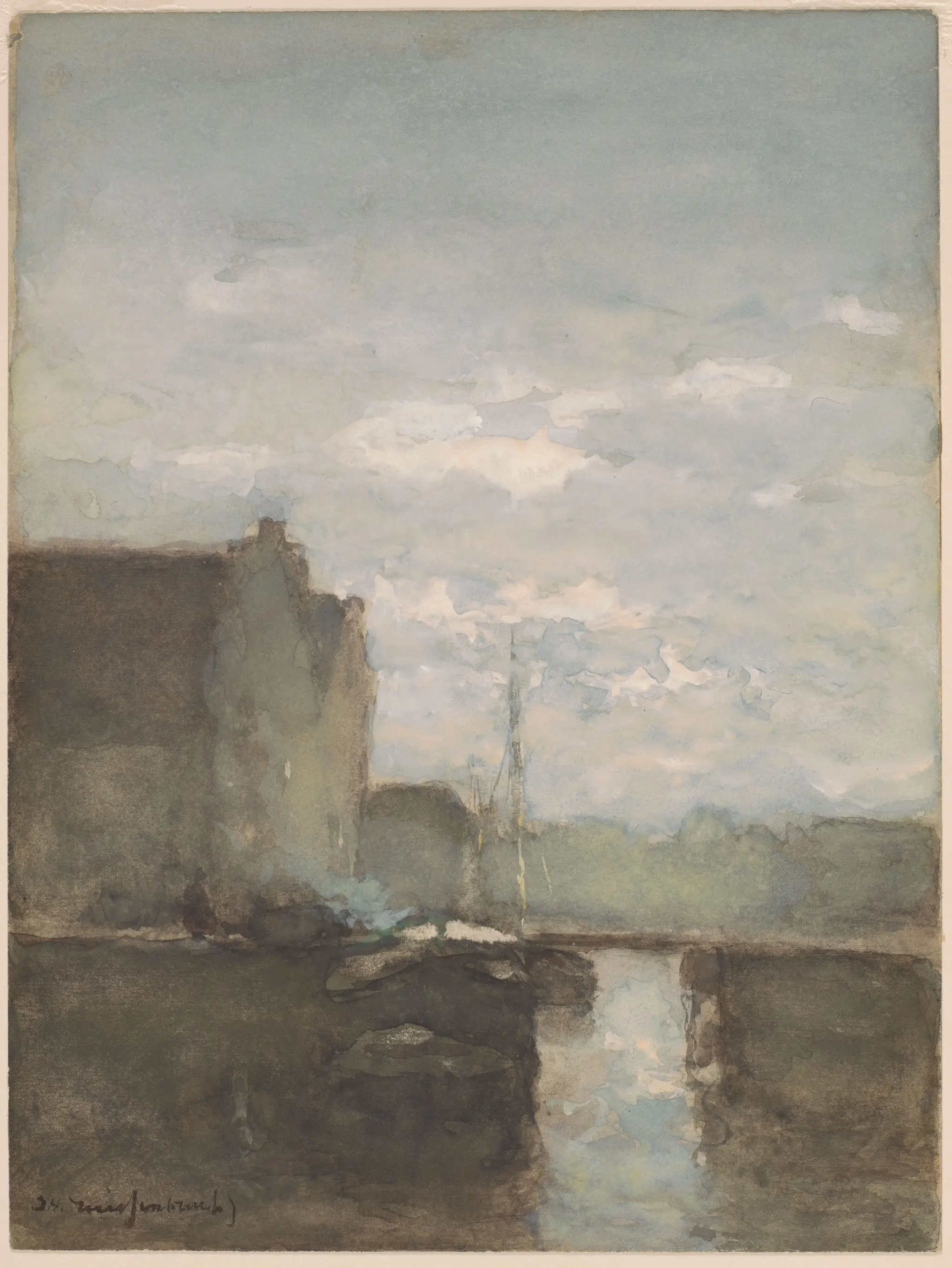 A Bridge Scene in Holland by Jan Hendrik Weissenbruch