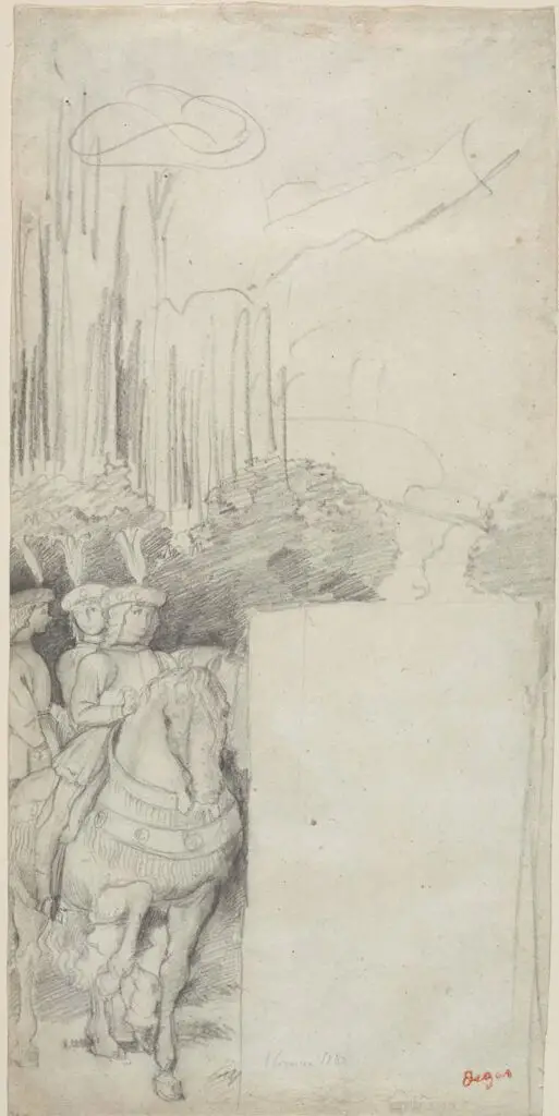 Three Pages after "The Procession of the Magi," by Benozzo Gozzoli by Hilaire-Germain-Edgar Degas