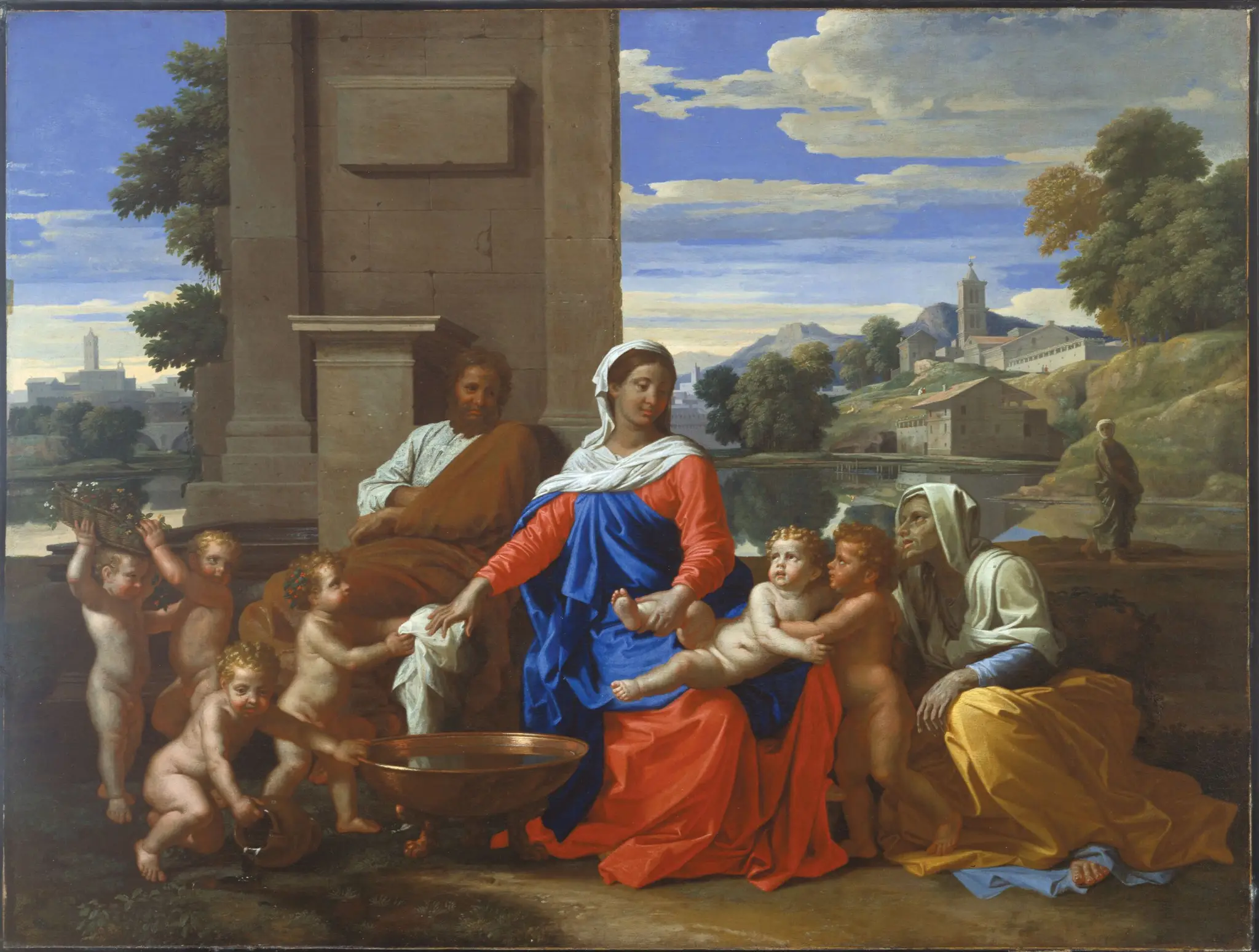 The Holy Family with the Infant Saint John the Baptist and Saint Elizabeth by Nicolas Poussin