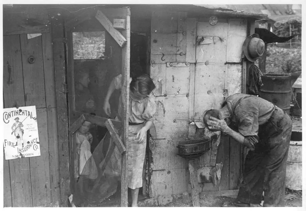 Untitled ("Hooverville," Circleville, Ohio) by Ben Shahn